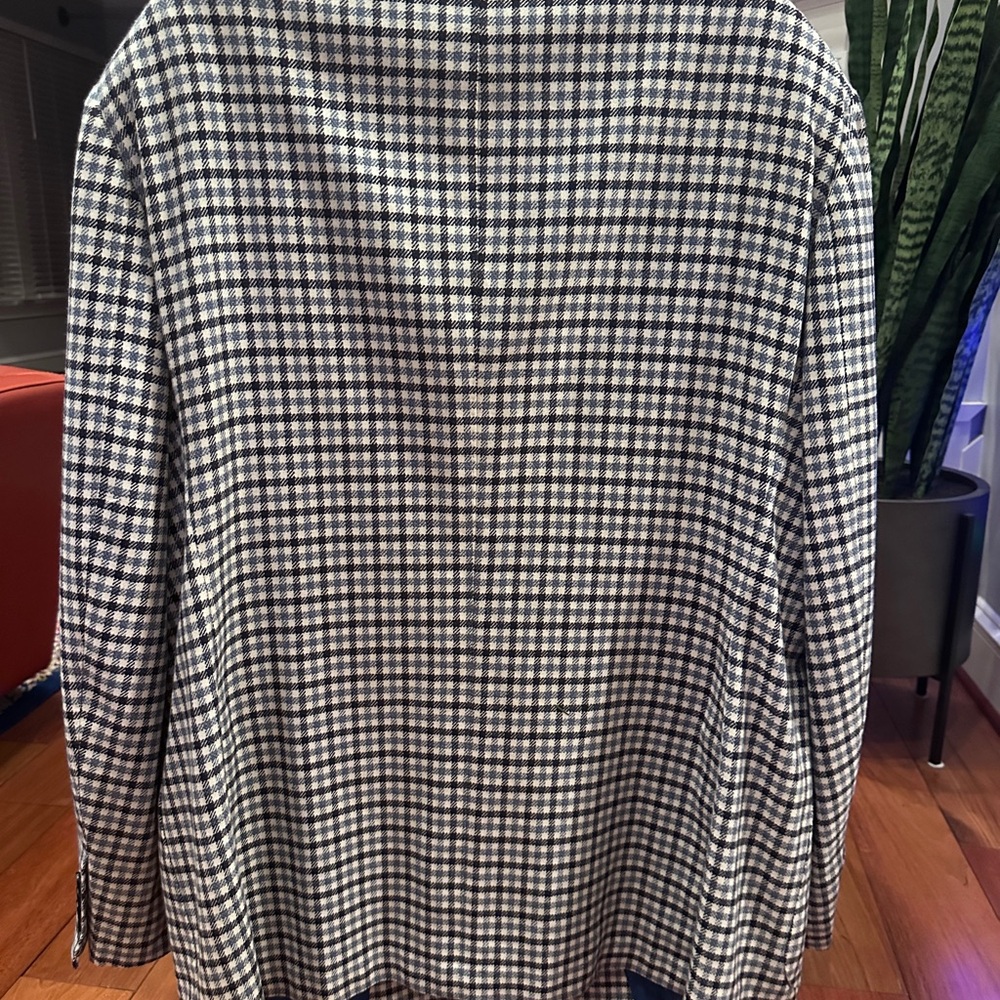 Kiton 100% Cashmere Men's Blazer - Black, Blue and White Checkered size IT 61 - Picture 3 of 17